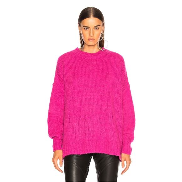 Isabel Marant Étoile Pink Alpaca Wool Blend Oversized Sweater, Size S/ 36 - Picture 2 of 15